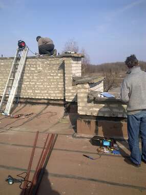 Начало монтажа крышной установки "Квант"